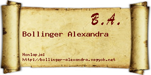 Bollinger Alexandra névjegykártya